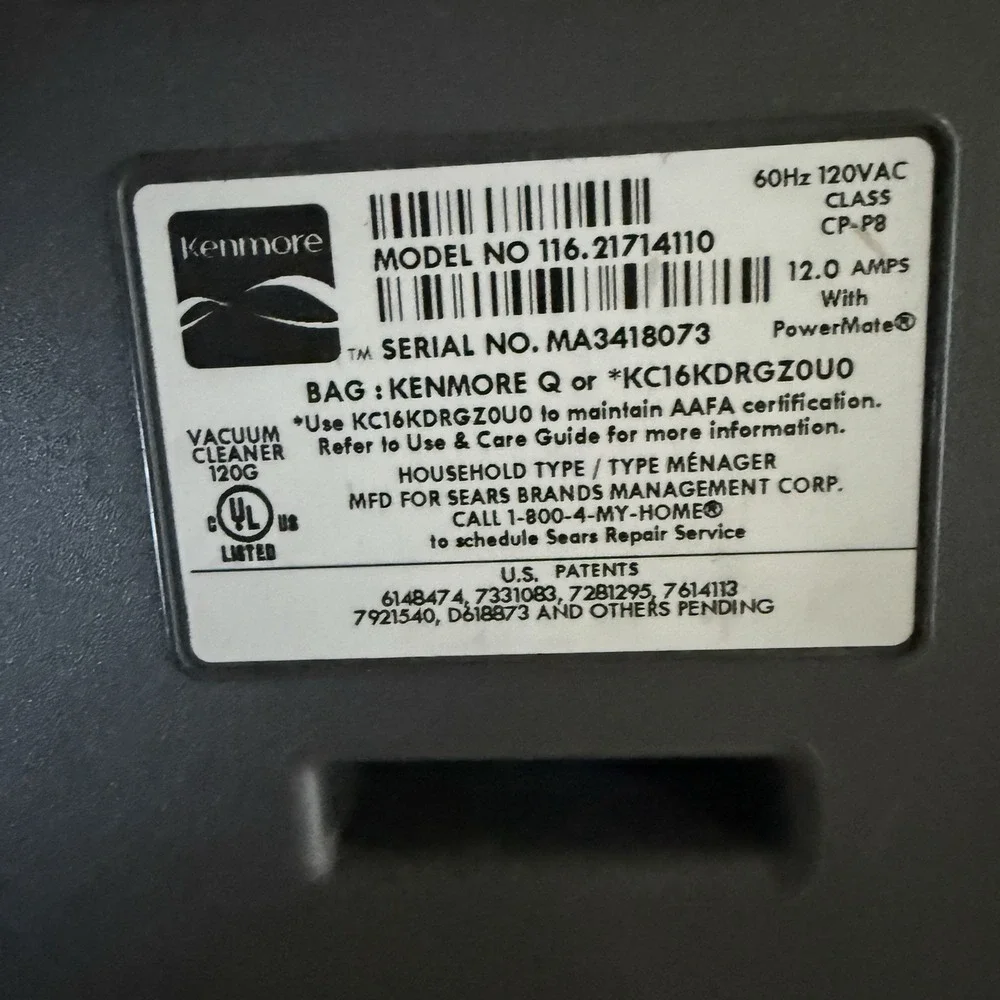 Kenmore 116 progressive
